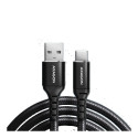 Axagon Data and charging USB 2.0 cable length 2 m. 3A. Black braided.