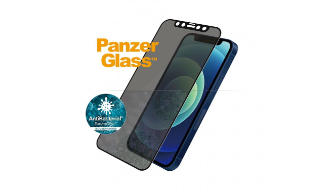 Kaitseklaas Apple iPhone 12 mini, ümbrisesõbralik, musta äärega, privaatsusfiltriga, PanzerGlass