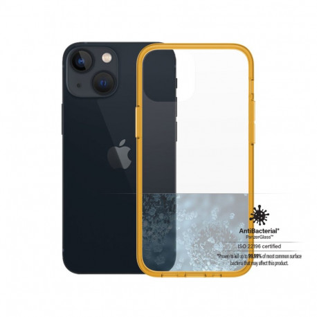 Kaitseümbris ClearCaseColor, Apple iPhone 13 mini, klaasist tagaküljega, oranž / läbipaistev, Panzer