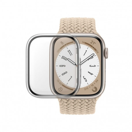 Kaitseklaas raamiga Apple Watch Series 9 / 8 / 7 (45mm), läbipaistva äärega, eemaldatav, D3O, Panzer