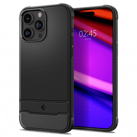 Kaitseümbris Rugged Armor MagFit, Apple iPhone 15 Pro, must, MagSafe, Spigen