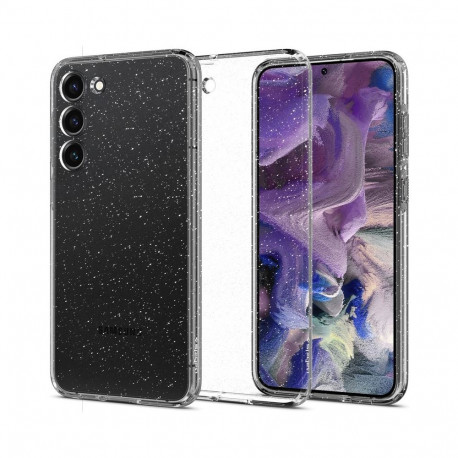 Kaitseümbris Liquid Crystal Glitter, Samsung Galaxy S23+, läbipaistev sädelusega, Spigen