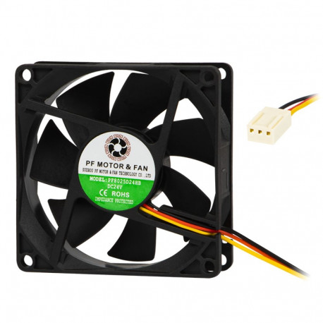 85-813# Wentylator 80x25mm 24v kulkowy 3-przewodowy