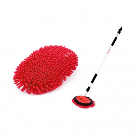 Szczotka teleskopowa z mikrofibry przepływowa do mycia samochodu 120-200 cm amio-02398