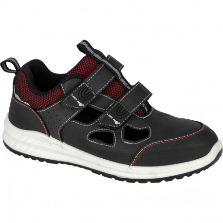 Sandały skórzane czar.-biał.-czer., s1 fo sr, "45", ce,lahti