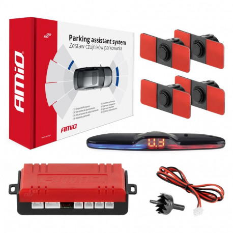 Parkimisandurite komplekt tagurdusandurid max led 4 andurit mustad sisemised 16,5 mm amio-02291