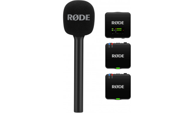 Rode wireless microphone Wireless GO Gen 3, black + adapter Interview GO