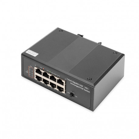 Digitus 7-portine gigabit ethernet PoE lüliti, tööstuslik, haldamata, 1PD port