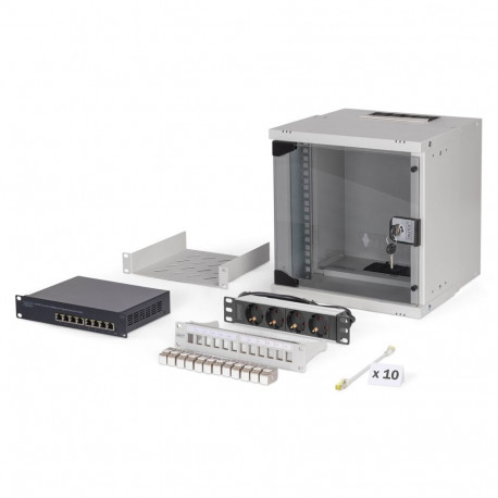 Digitus SOHO Pro network set, 254 mm (10") - 6U, 315 x 300 mm (W x D)