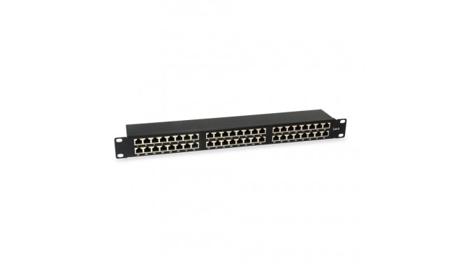 Equip 48-portine Cat.6 varjestatud patch-paneel, must