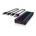 "ICY BOX IB-1824ML-C31 Externes USB-C 3.2 Gehäuse für M.2 NVMe SSD mit LED-Beleuchtung"