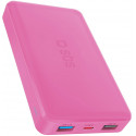 SBS power bank 10000mAh 2xUSB-A + USB-C, pink