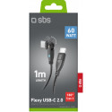 SBS kaabel USB-C - USB-C Flexy 60W 1m