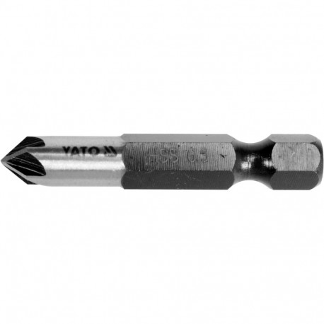 Yato countersink YT-44721, 6.3mm, 40mm, HSS, 45°, 5 blades, hex shank, for metal, wood