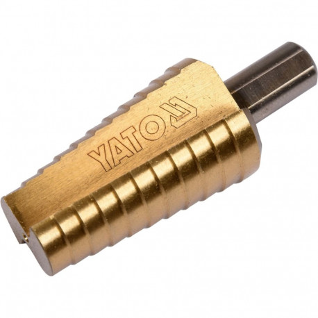 Yato YT-44747 Step Drill 20-30mm, 11 steps, HSS 4241, TiN coated, 75mm, 54mm working length, 4mm cut