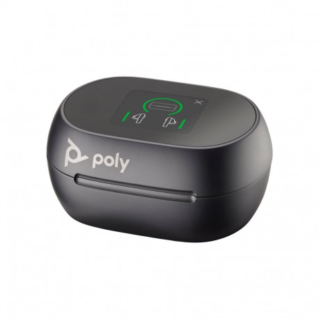 HP Poly Voyager Free 60+ UC Carbon Black Earbuds +BT700 USB-C Adapter +Touchscreen Charge Case