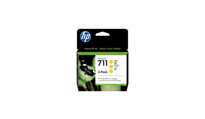 HP 3x 711 kollane tindikassett DJ T120 520