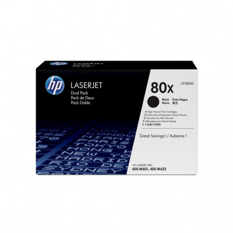 HP 2x Toner CF280X black LJ 400 Printer MFP series