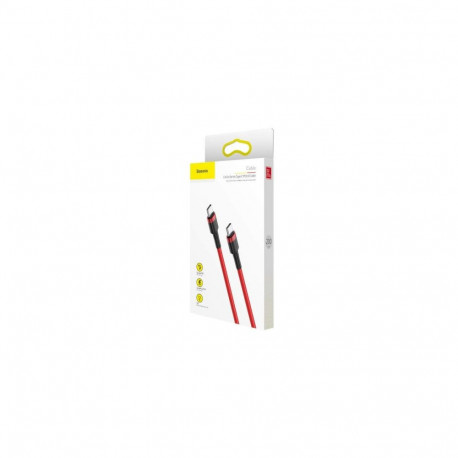 Baseus Type-C Cafule PD 2.0, 60W, flash charging Cable (20V 3A), 2m, Red (CATKLF-H09)