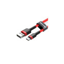 Baseus Type-C Cafule Cable 3A, 0.5m, Red + Red (CATKLF-A09)