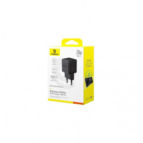Baseus Travel Charger Palm Series, C+U, PD 3.0, QC 3.0, 20W, Black EU (P10111608113-00)
