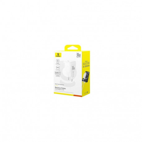 Baseus Travel Charger Palm Series Type-C, PD 3.0, QC 3.0, 30W, White EU (P10111605213-00)