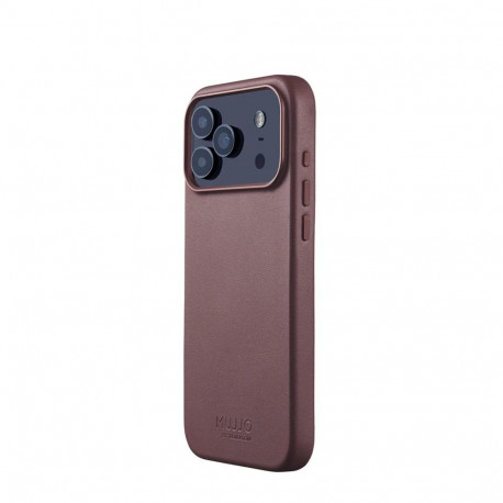 Kaitseümbris Apple iPhone 17 Pro Max, tumepunane, naturaalsest nahast, MagSafe ühilduv, Mujjo