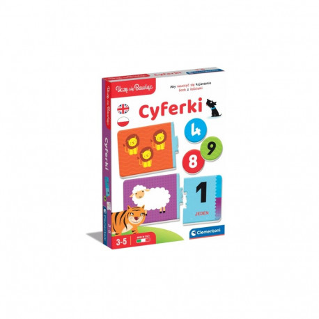 Gra edukacyjna Cyferki Matematyka Uczę się Bawiąc Język Polski Angielski Clementoni 50767