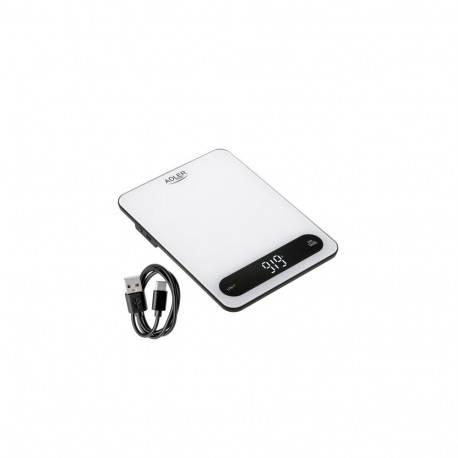 AD 3177 white black Waga kuchenna 10 kg | ładowalna przez usb-c | dokładność 1 g