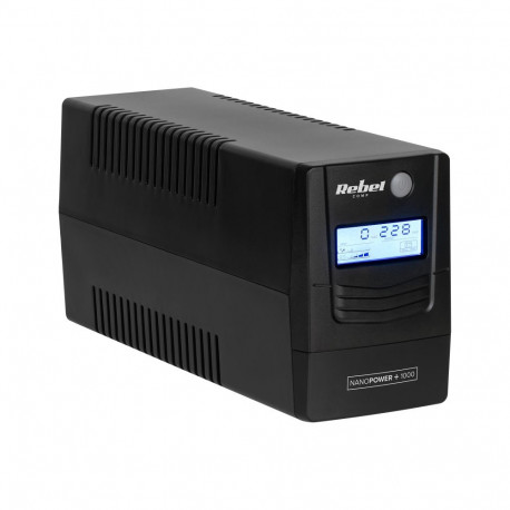 Rebel Nanopower Plus 1000 arvuti UPS ( offline, 1000VA / 600W , 230 V , 50Hz , LCD , USB , RJ45 )