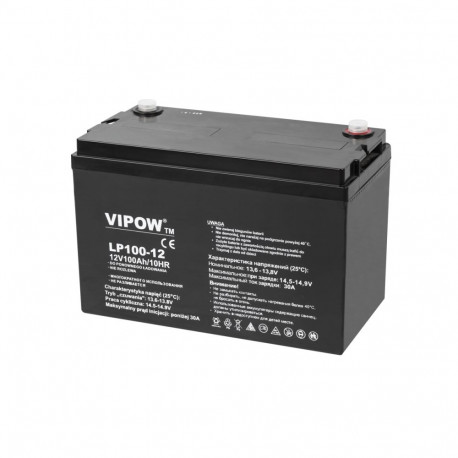 VIPOW geelne aku 12V 100Ah