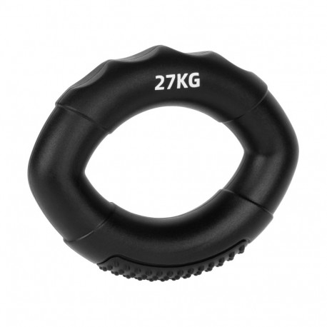 Silikonowy ściskacz do rąk do rehabilitacji rąk, 0 - 27 kg , czarny , REBEL ACTIVE