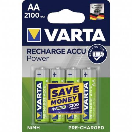 10x4 Varta laetav aku NiMh 2100 mAh Mignon