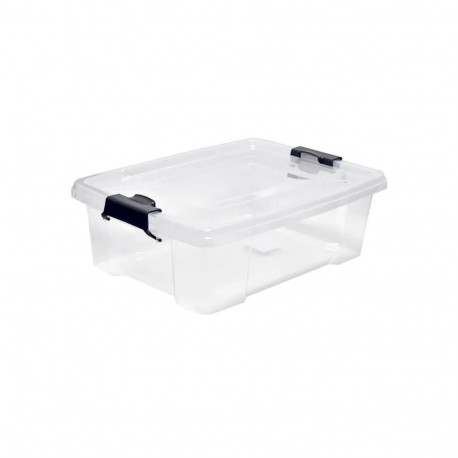 Transparent storage box with lockable lid 450x340x205mm 22L