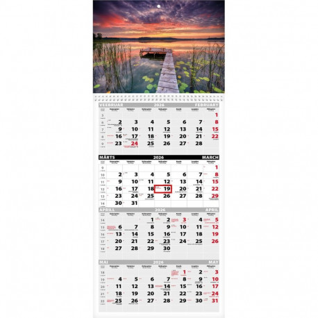 Seinakalender QUATTRO, avatud mõõt 297x760mm (PILT nr. 5) 00322/40493