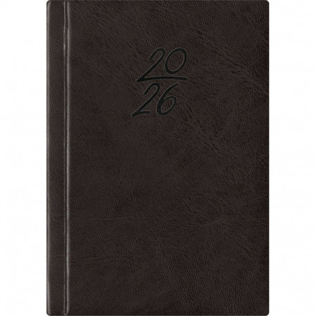 Book calendar Calendar notebook A6 DAY, synthetic leather (BLACK) 00029/40085