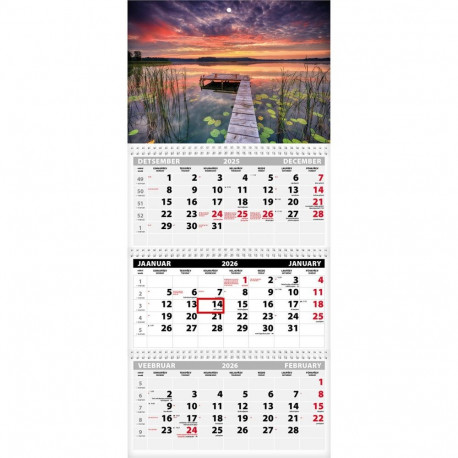Seinakalender TRIO EXTRA, avatud mõõt 297*640mm (PILT nr. 5) 00319/40509