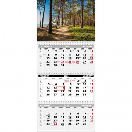 Seinakalender TRIO EXTRA, avatud mõõt 297x640mm (PILT nr. 7) 00319/40511