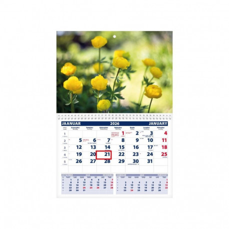 Seinakalender UNO, avatud mõõt 297x425mm (PILT nr. 8) 00320/40210