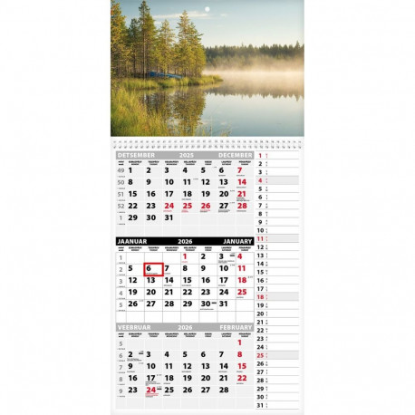 Seinakalender TRIO MEMO, avatud mõõt 297x630mm (PILT nr. 15) 00372/40327