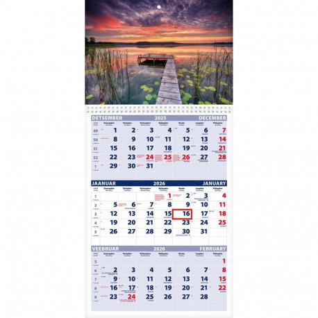 Seinakalender TRIO, avatud mõõt 297x630mm (PILT nr. 5) 00321/40223