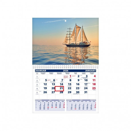 Seinakalender UNO, avatud mõõt 297x425mm (PILT nr. 14) 00320/40216