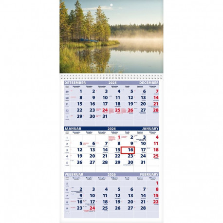 Seinakalender TRIO, avatud mõõt 297x630mm (PILT nr. 15) 00321/40233