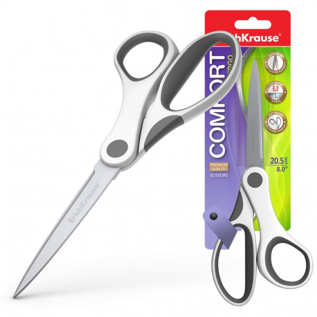 Käärid ERICH KRAUSE Comfort 20.5cm kummeeritud ergonoomilised