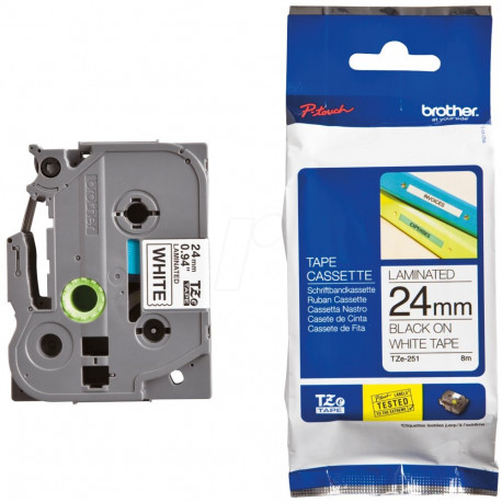 Adhesive tape/marker tape BROTHER TZE-251 24mm black/white