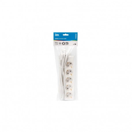 Extension cord 5-part 1.5m with switch white