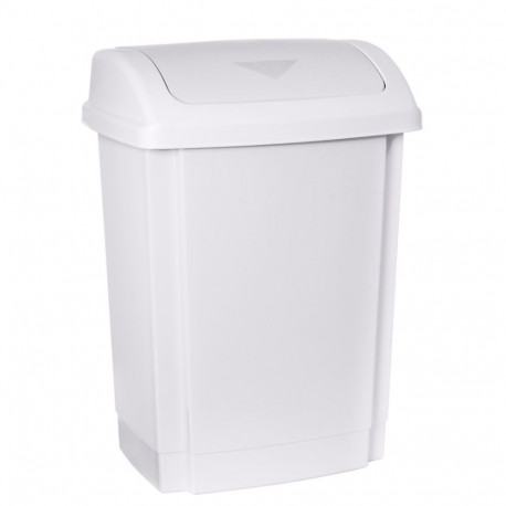 Trash can 25L with movable lid Swing white