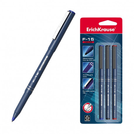 Fineliner ErichKrause®  F-15, ink color: black (box 12 pcs.)