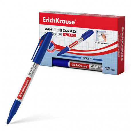 White board marker ErichKrause® W-110, color: blue (box 12 pcs.)