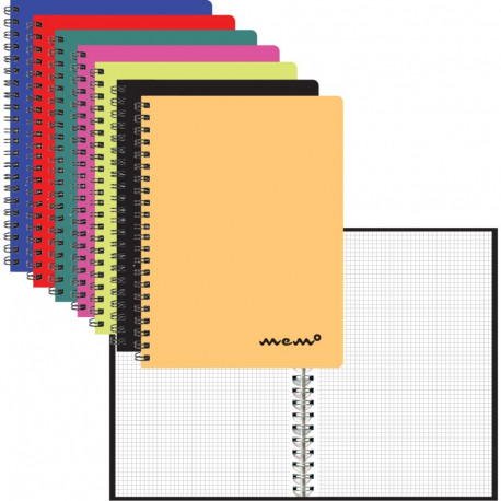 Kaustik spiral binding A4 MEMO grid color choice 60 sheets